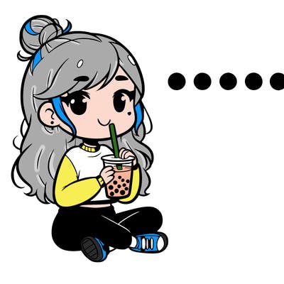 girl drinking boba