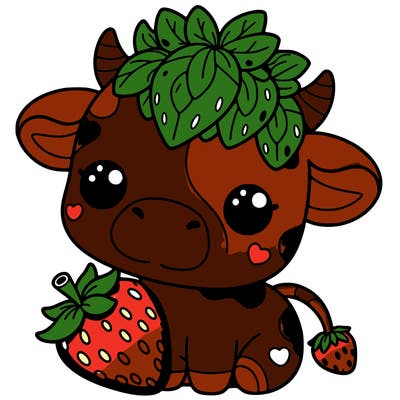 cute strawberry cow