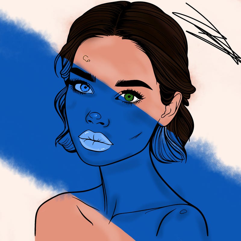 a fashion model with skin marks on her face realistic