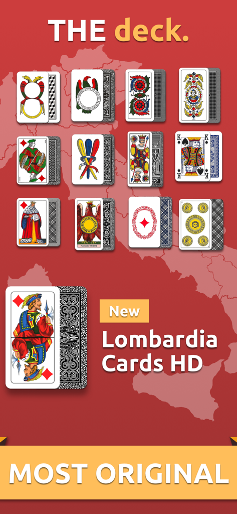 Scopa Pro - THE card game - Mazos de cartas regionales italianos tradicionales y cartas HD de Lombardía en Scopa Pro