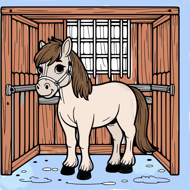horse in a stall