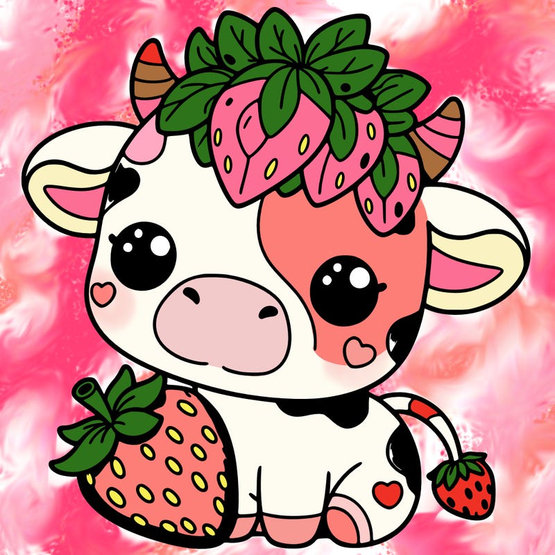 cute strawberry cow