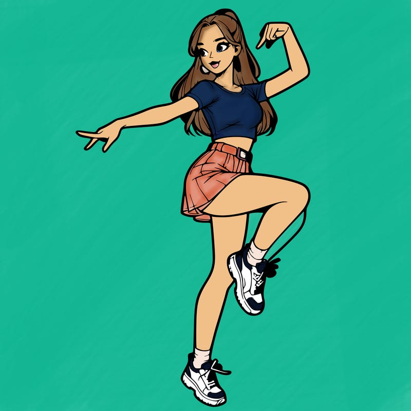 realistic girl dancing