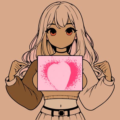 girl holding a blank sign in a long sleeve crop top