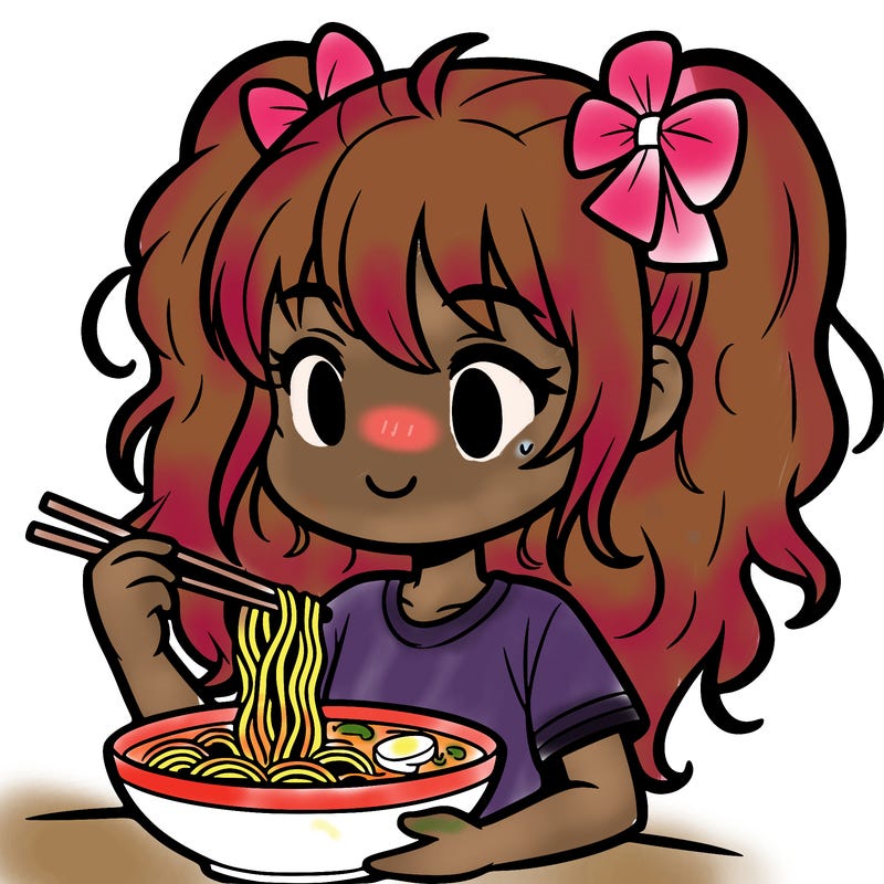 a girl eating ramen