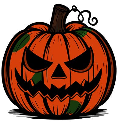 pumpkin with a scary face