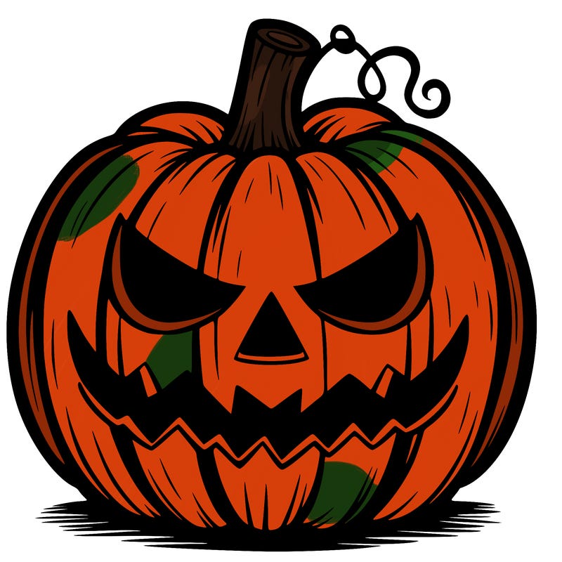 pumpkin with a scary face