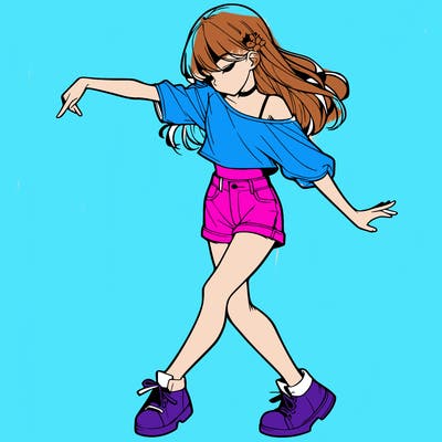 realistic girl danceing