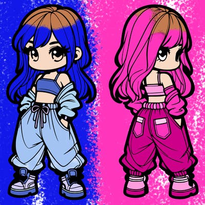 girl in crop top and baggy pants