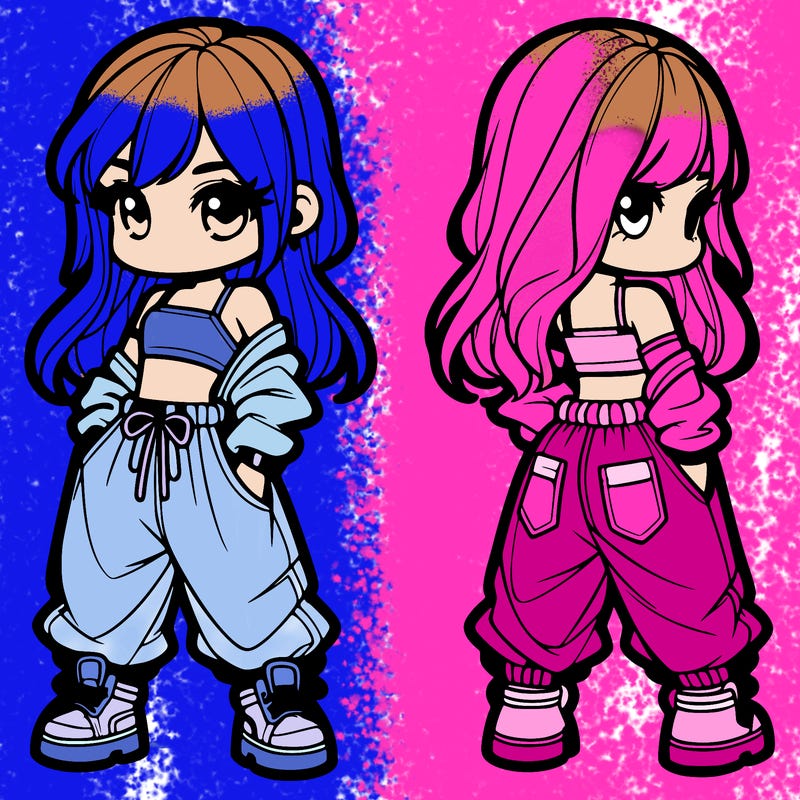 girl in crop top and baggy pants