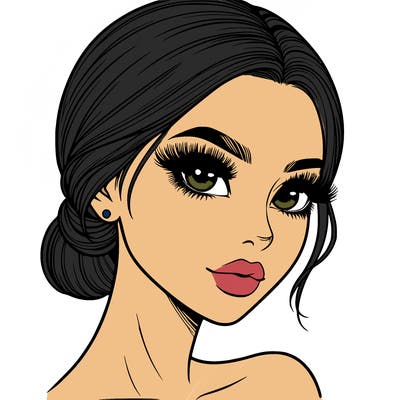 realistic girl with lashes