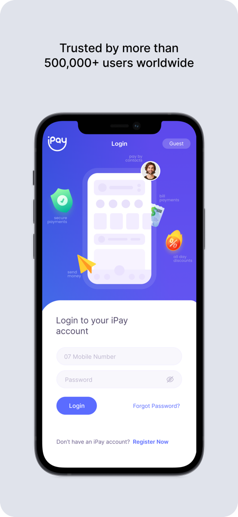 iPay Sri Lanka - Login screen of the iPay Sri Lanka finance app on a mobile device