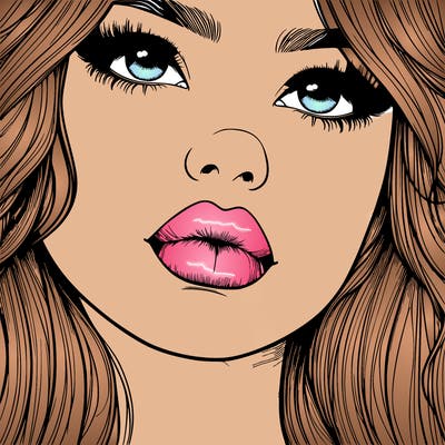 really realistic girl with lips