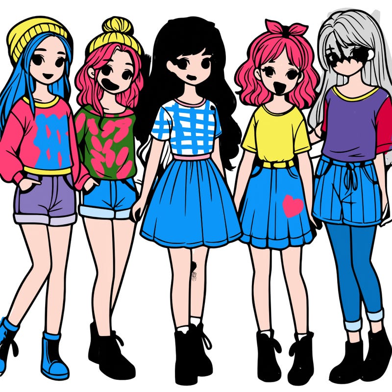 a group of five girls