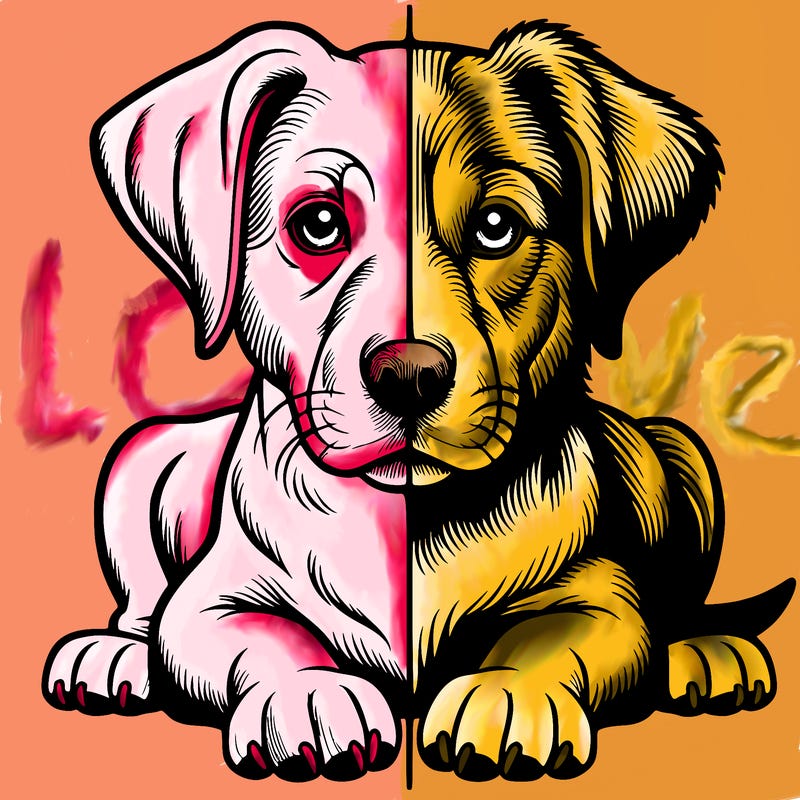 realistic dog split picture