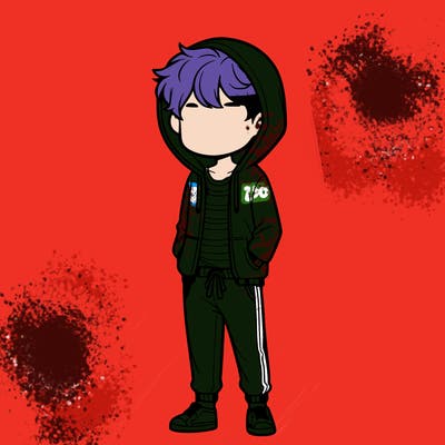 a boy with slightly wavy hair, a tank top,tracksuit bottoms, hooded jackets