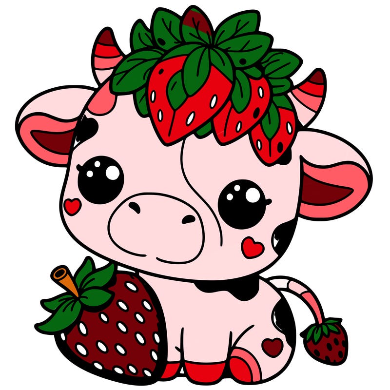 cute strawberry cow