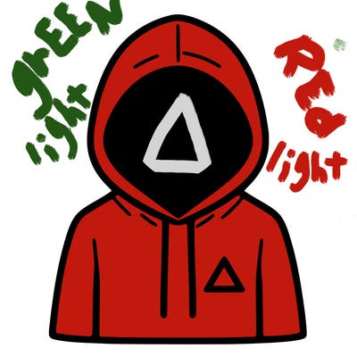 a person with non face waering a hoodie with a small triangle symbol