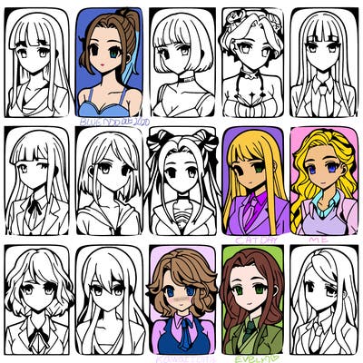 girls that look diffrent anime