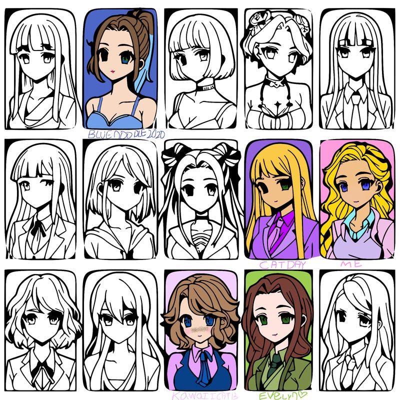 girls that look diffrent anime