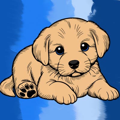 a cute realistic puppy