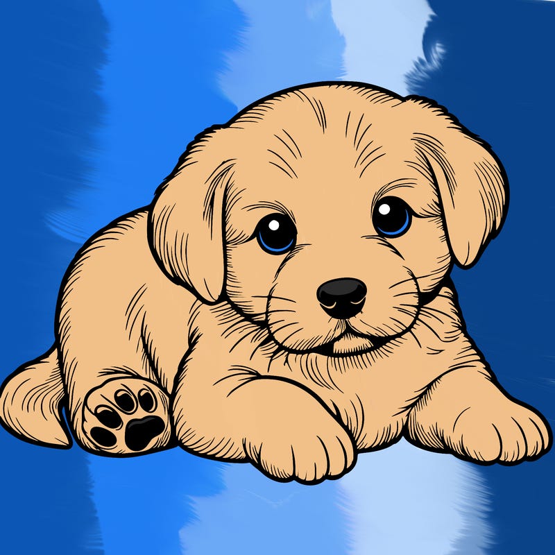 a cute realistic puppy