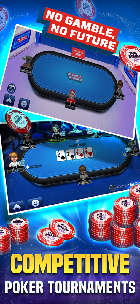 PlayPokerGO - Texas Hold’em - Competitive Texas Holdem poker tournaments in PlayPokerGO app