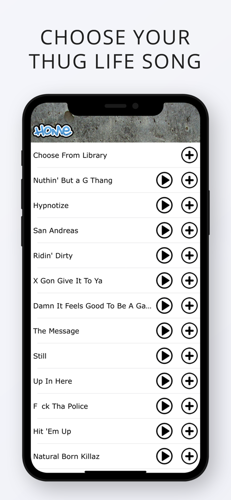 Thug Life Maker ! - Choosing iconic hip-hop background music in the Thug Life Maker app
