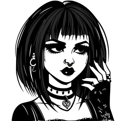 goth girl realistic