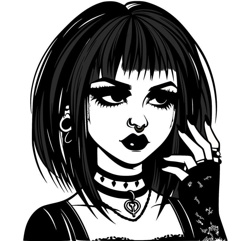 goth girl realistic