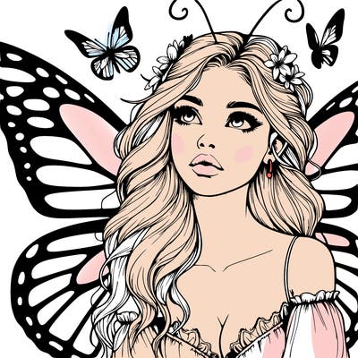 butterfly fairy realistic girl