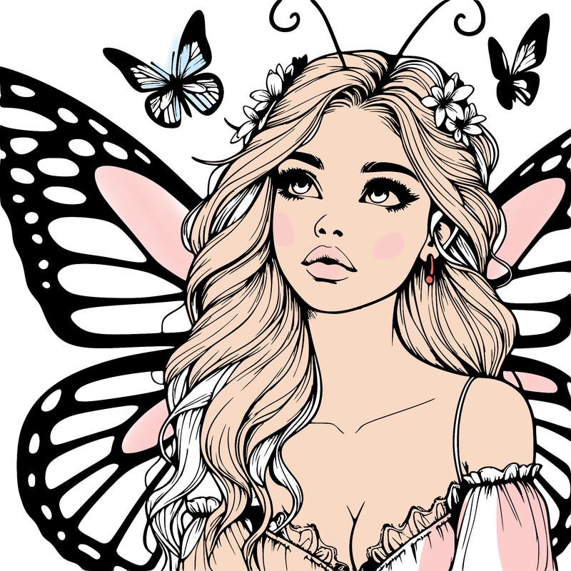 butterfly fairy realistic girl