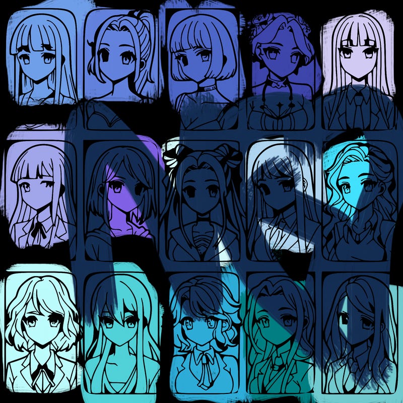 girls that look diffrent anime