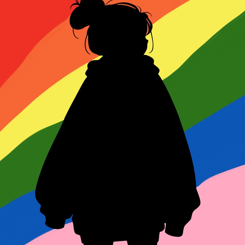 realistic girl with a oversized sweatshirt on and a bun