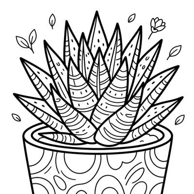 Meet our charming Haworthia succulent, ready for a burst of color from your little artist! This delightful plant coloring page is designed especially for kids, offering simple outlines and fun patterns to explore.