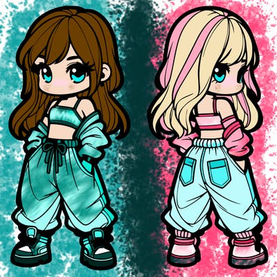 girl in crop top and baggy pants