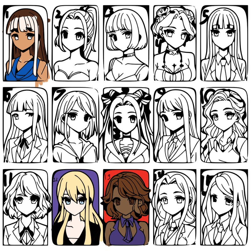 girls that look diffrent anime