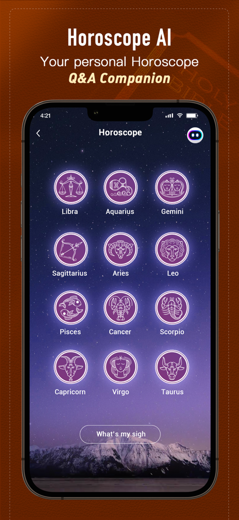 Holy Bible, KJV Bible + Audio - Tela de seleção de signos do zodíaco no aplicativo Bíblia Sagrada com orientação de horóscopo de IA