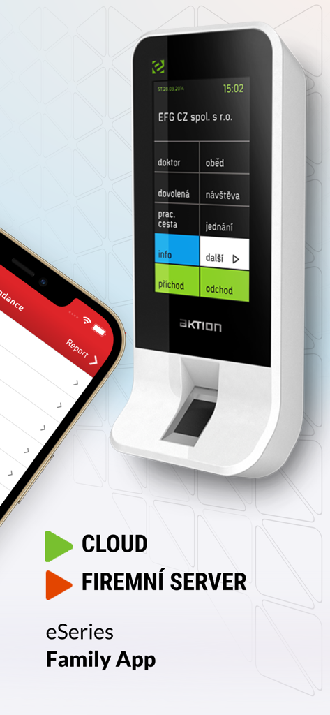 Aktion biometrisches Anwesenheitsterminal und mobile Anwendung