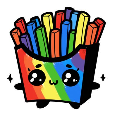 a cute. french fries