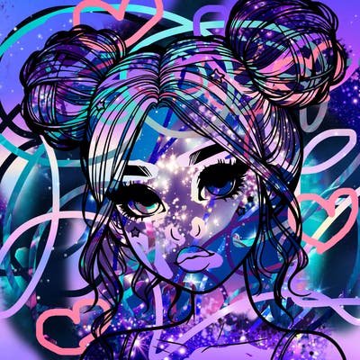 realistic girl with space buns