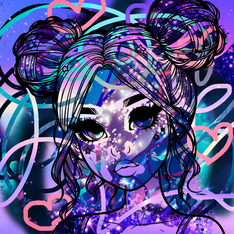 realistic girl with space buns