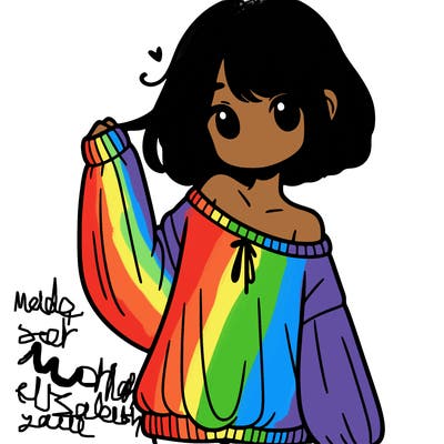 girl in baggy sweater hanging off her shoulder