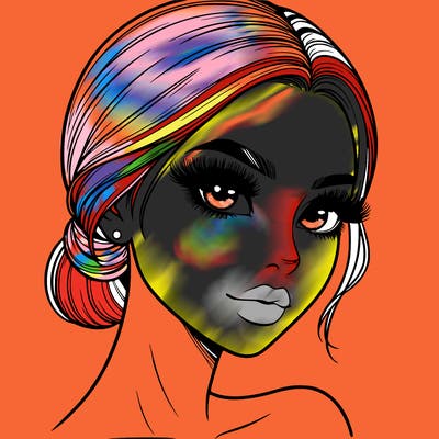 realistic girl with lashes