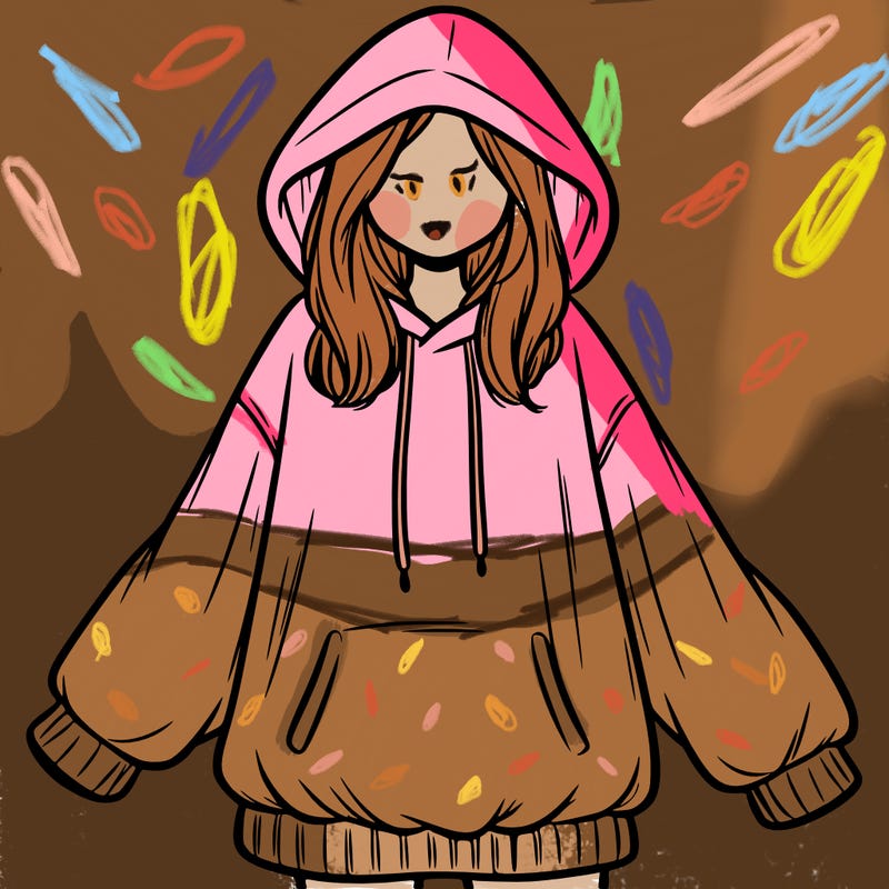 girl in oversized hoodie