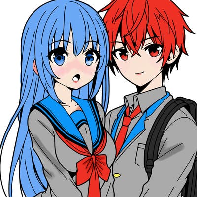 anime girl and boy