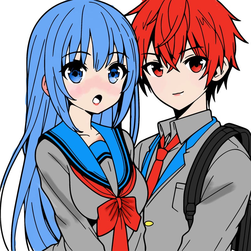 anime girl and boy