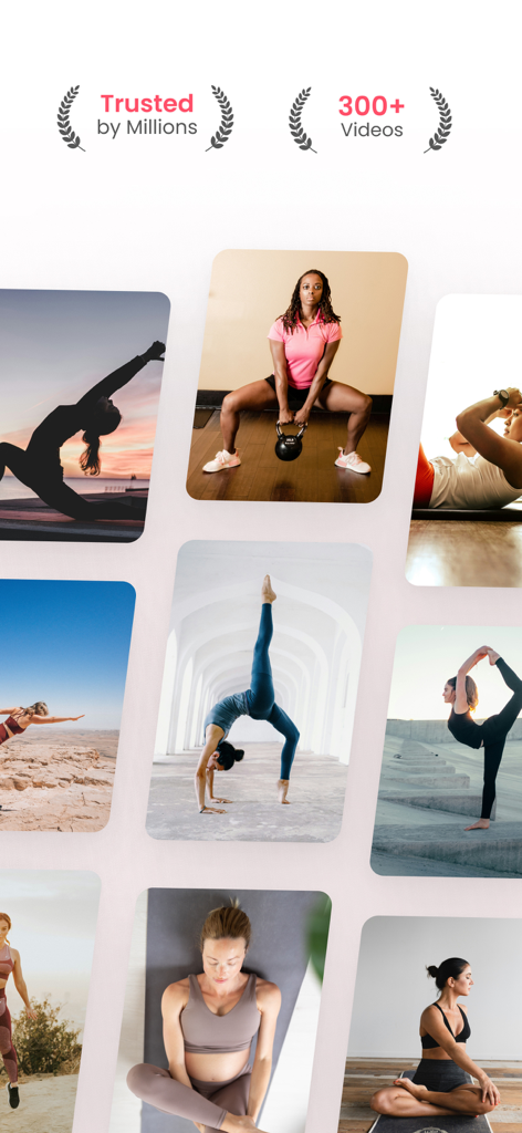 Pelvic Floor & Core Coach - A collage of diverse women performing various yoga, pilates, and strength training exercises for pelvic floor and core health.