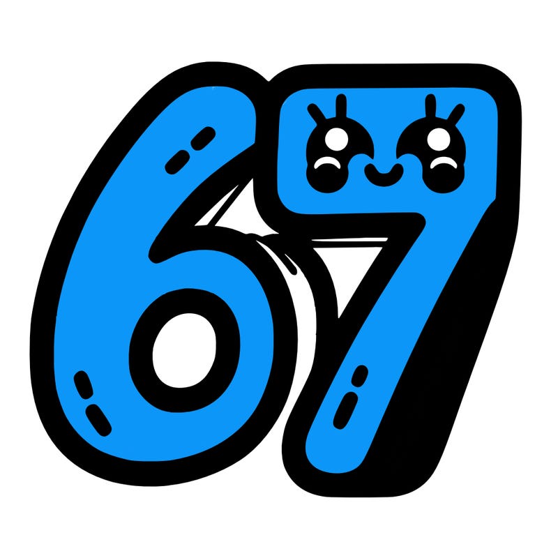 the numbers 67
