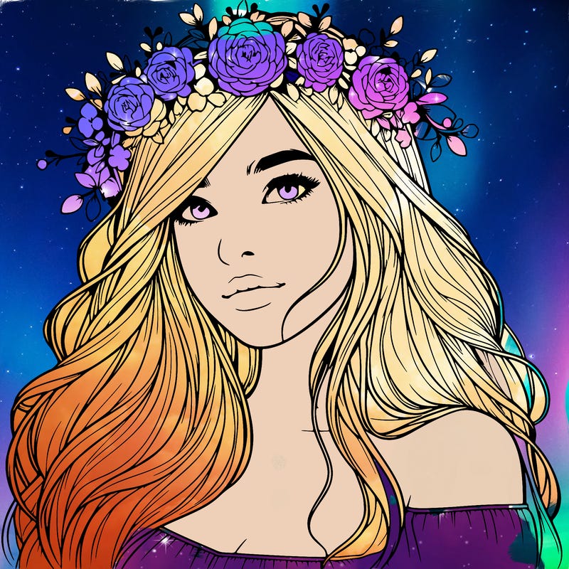 realistic girl with flower crown